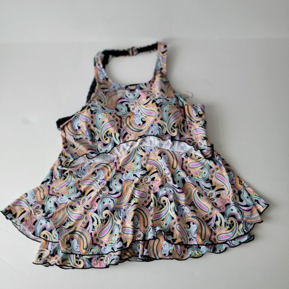 Fit 4 U Tango Bandeau Flyaway padded swimsuits floral‎ figure flattering size 12